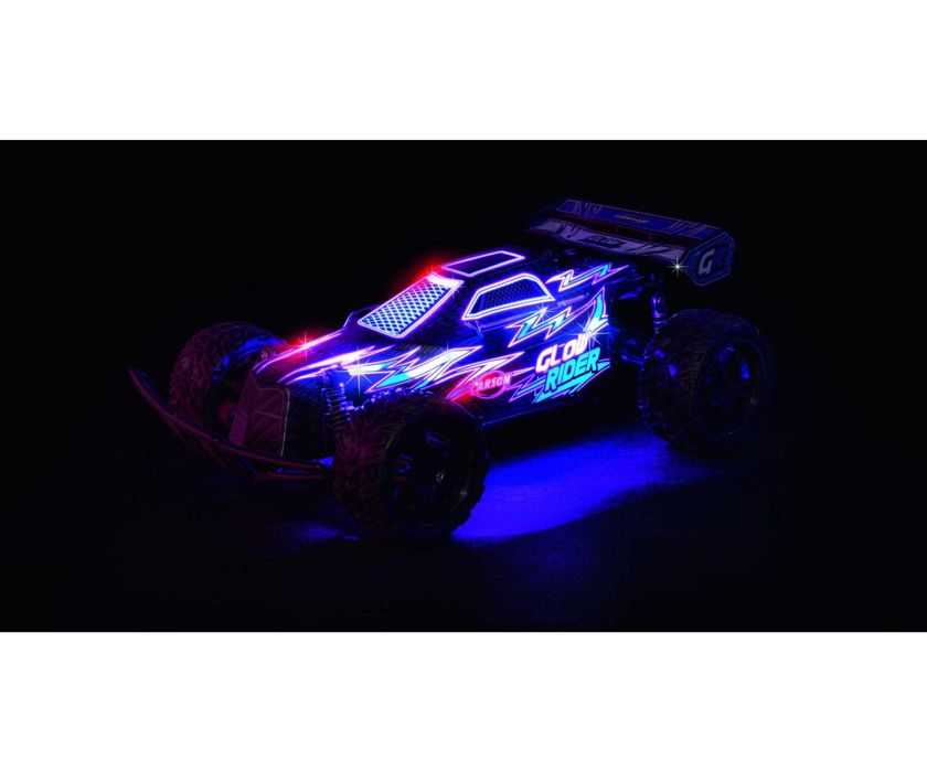 DUŻY Model Samochód RC Carson Glow Rider 1:12 Niebieski z podświetleniem LED
