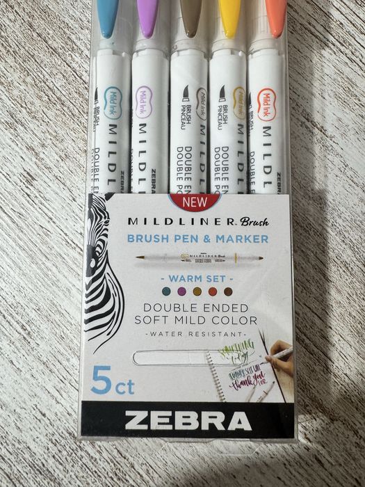 Marcadores Zebra Mildliner 2 Pontas Brush