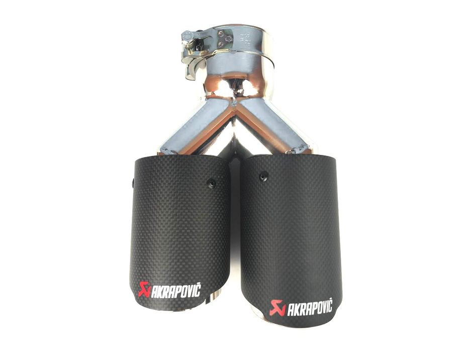Матовые двойные насадки глушителя Akrapovic BMW 63 мм - 2 х 76 мм