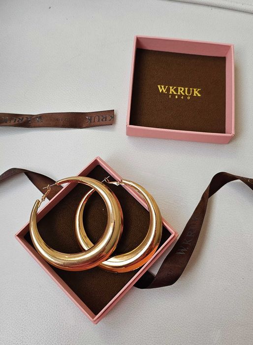 W. KRUK kolczyki złote duże koła