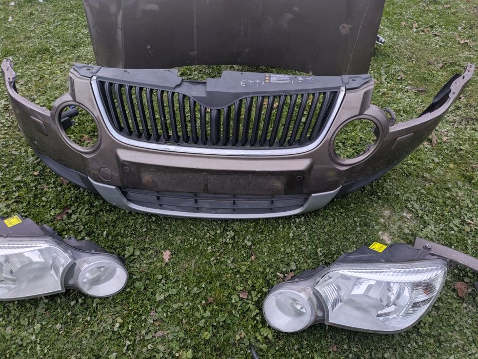 комплектний перед бампер фари капот телевізор skoda yeti