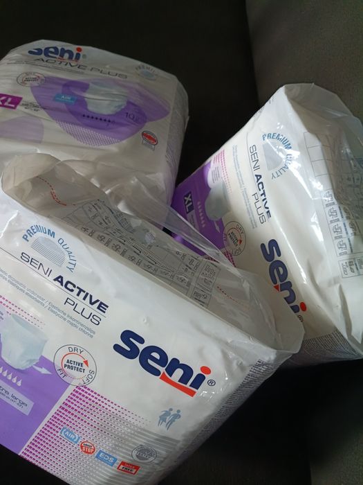 3 paczki pieluchomajtki seni XL 30 sztuk