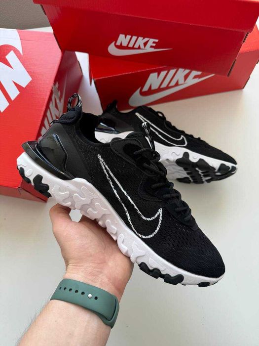Чоловічі кросівки Nike React Vision "Black-White" ND. Розміри 40-45