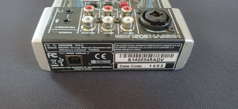 Interface Behringer  xenyx 302 usb