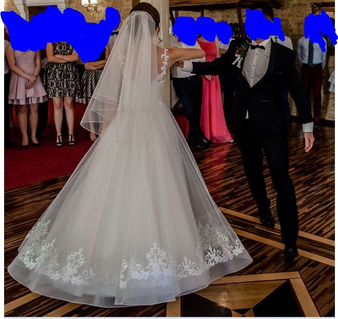 Suknia ślubna brzoskwiniowa r.34/36