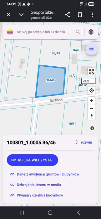 Działka budowlana 1512m WZ Bechcice BEZPOŚREDNIO Pilne OKAZJA!!!