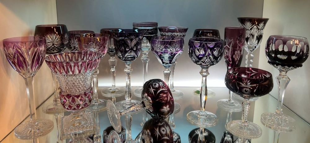 Кольоровий кришталь, келихи, цветной хрусталь