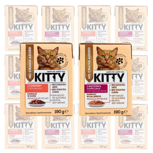 14 X 190G Karma Mokra Dla Kotów Kitty Mix Smaków Bez Zbóż 2,66 Kg