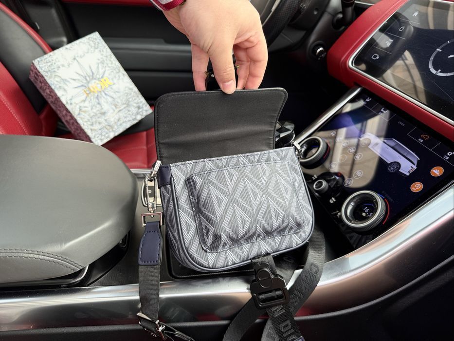 Сумка мужская Louis Vuitton doir черная  унисекс кожаная кожа