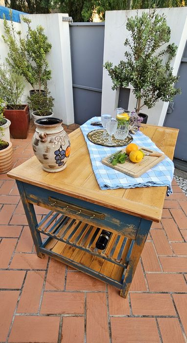 Ilha bancada cozinha rustica antiga