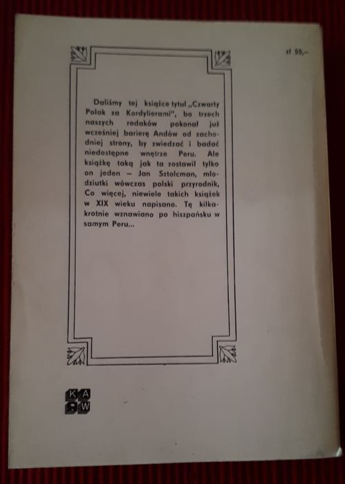 UNIKAT Czwarty Polak za Koldyrierami (Kordyrierami) Jan Sztolcman 1982