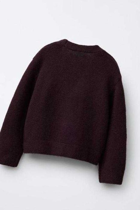 Джемпер zara 12-13 156 см бордо розочки пуговицы