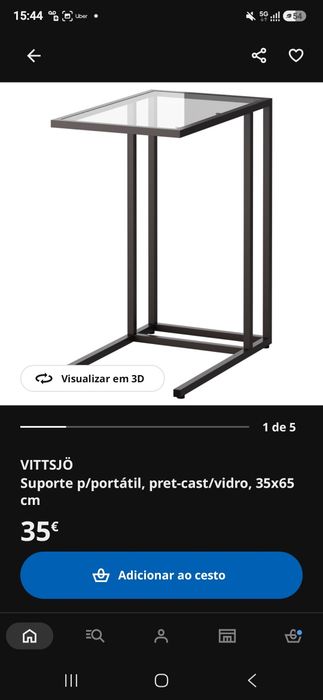 Mesa de apoio vidro Ikea 35x65