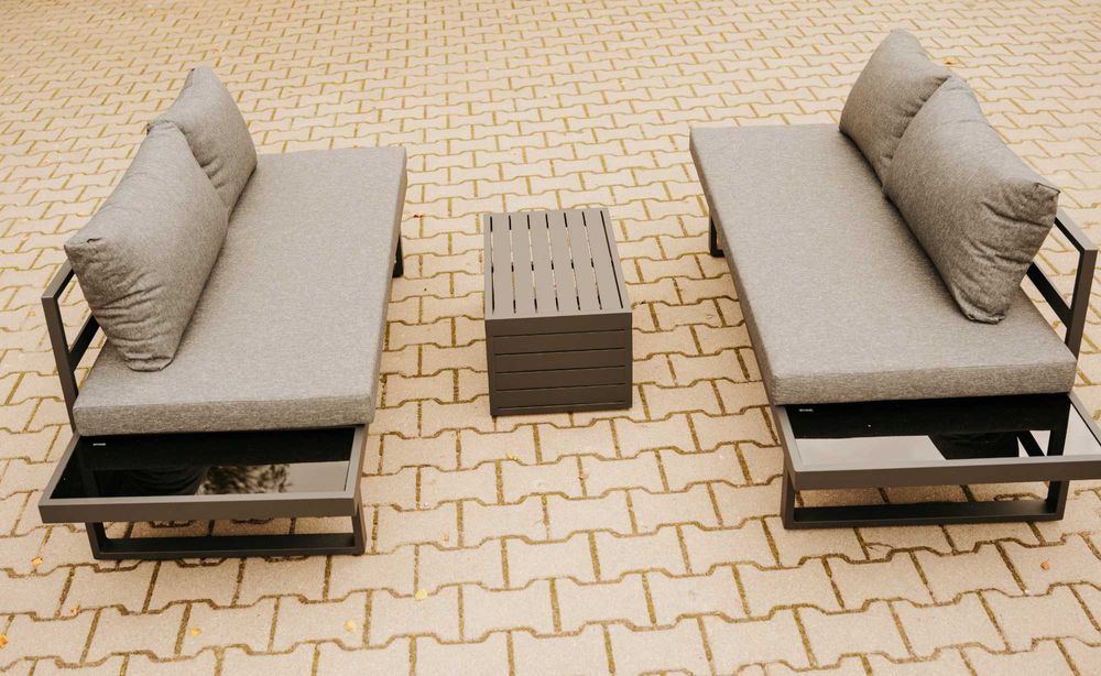meble ogrodowe nowe narożnik sofa konstrukcja aluminiowa