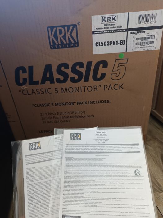 KRK Rokit Classic 5 monitory studyjne + akcesoria, komplet z pudełkami