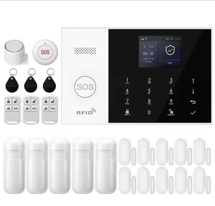 System Alarmowy PGST 4G WiFi Tuya Smart Life Alarm do garażu i domu