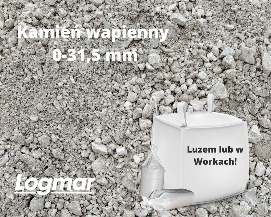 Tłuczeń kruszywo drogowe juman na podbudowę pod kostkę 0-31,5 worki