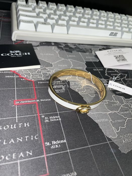 Браслет Coach gold n white