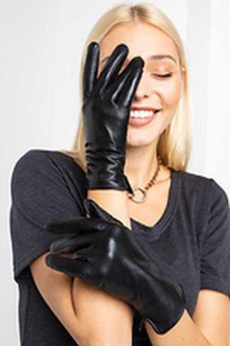 Перчатки кожаные женские/ утеплены микроволокно/германия/ р.s