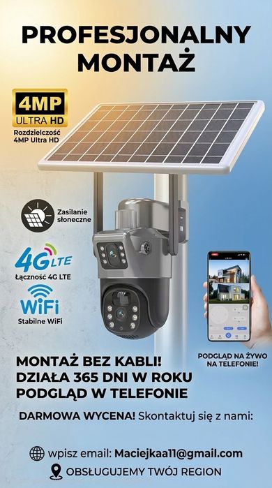 Montaż i sprzedaż kamera na solar