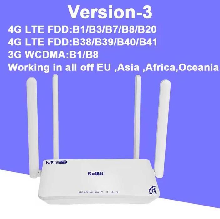 LTE 4G роутери кімнатні Wi-fi6  4LAN порта 32 абонента