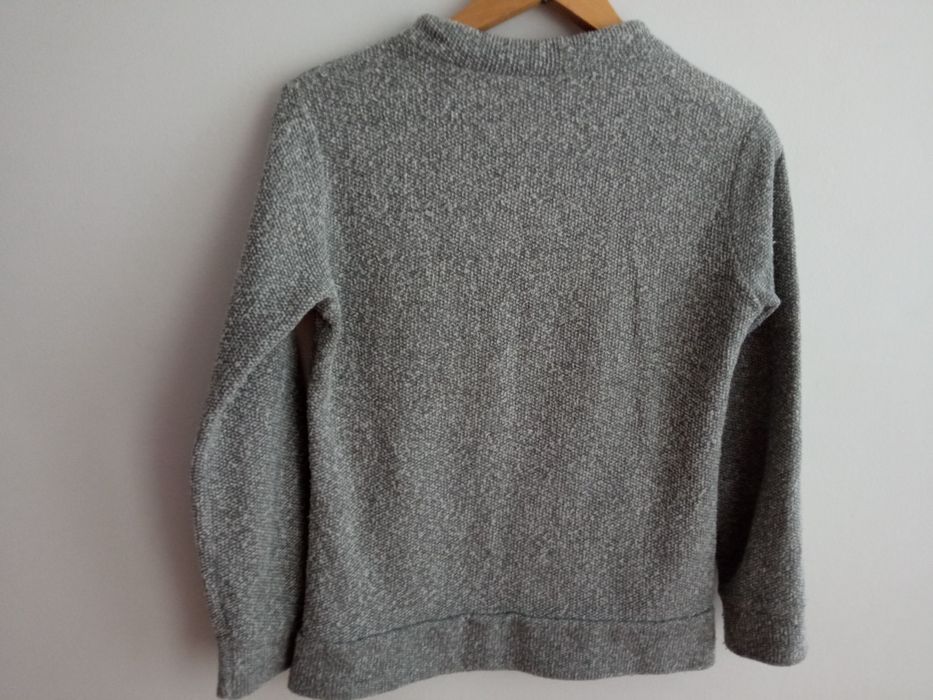 Szara bluza ze ściągaczem, 2 kieszenie, rozmiar S