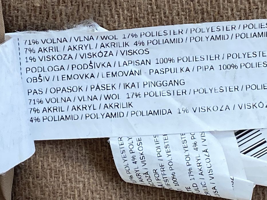 Mango XS plaszcz damski bezowy 71% welna