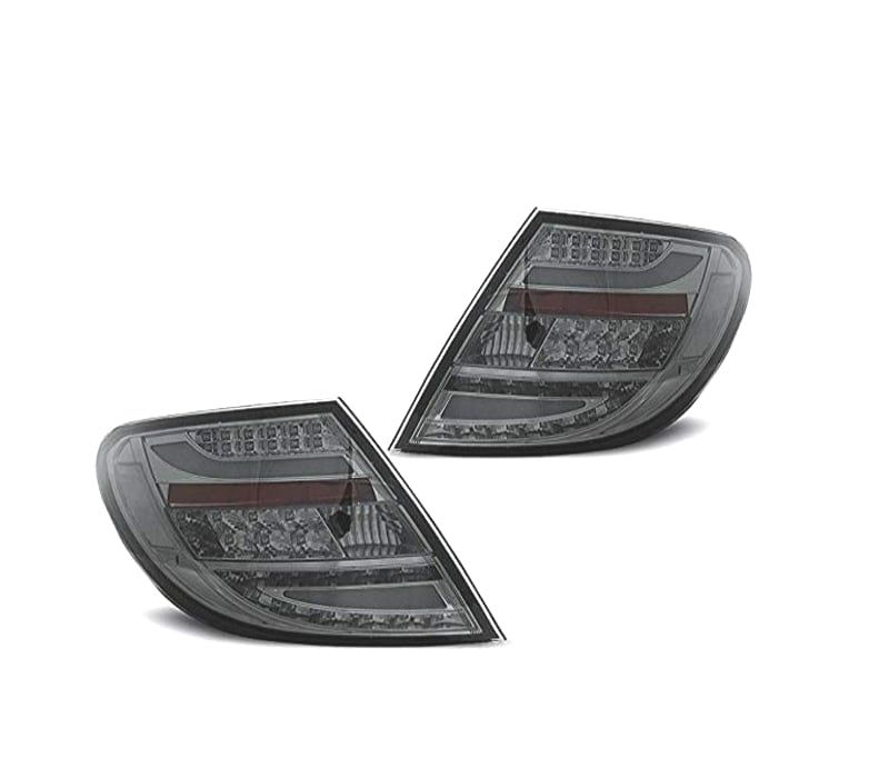 FAROLINS TRASEIROS MERCEDES CLASSE C W204 SEDAN 07-11 LED BAR CINZA FUMADO