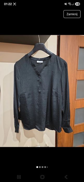 Satynowa czarna bluzka