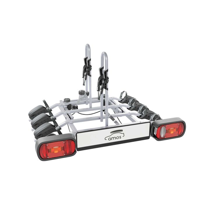 Bagażnik rowerowy platforma na hak Amos Tytan 4 Silver uchylany na 4 rowery 75KG 13PIN