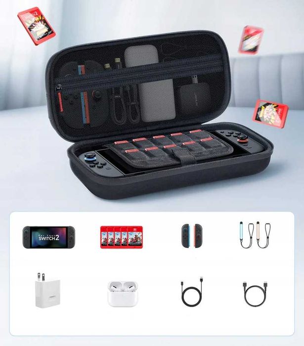 Przenośne Etui JSAUX do Nintendo Switch 2 Czarne Mega Carry Case