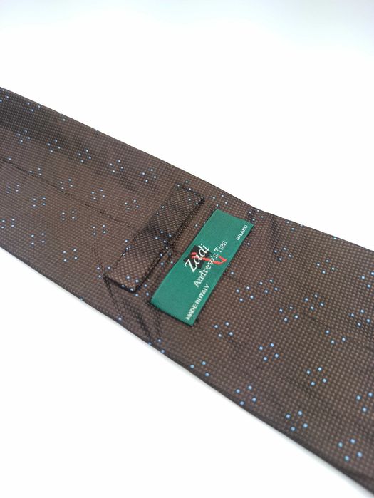 Andrew's Ties jedwabny krawat brązowy bib38
