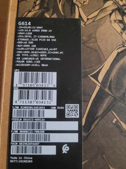 Laptop ASUS ROG Strix G16 GeForce RTX 4080 16 GB  i7-13650HX 512GB SSD