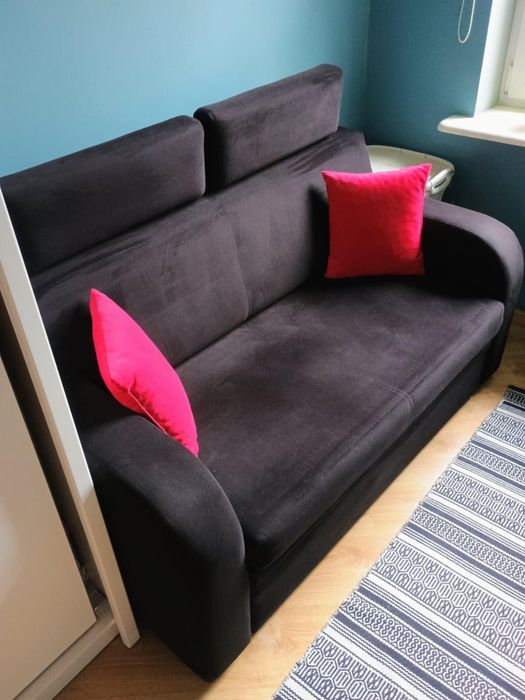 Sofa rozkladana czarna