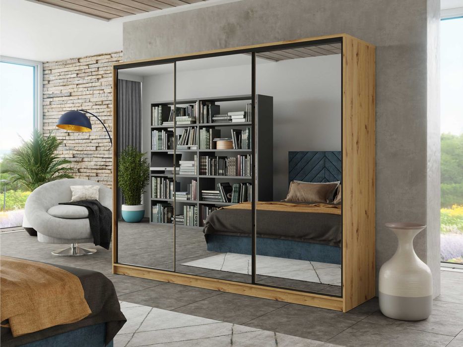 Szafa przesuwna 270x230x56 3xlustro 4xszuflada