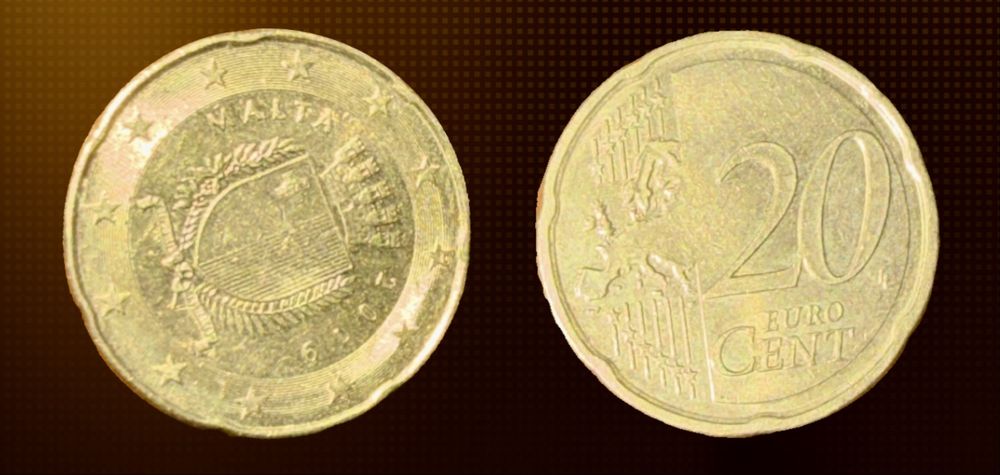 Moeda 20 Cêntimos Malta 2019 – Brasão de Armas