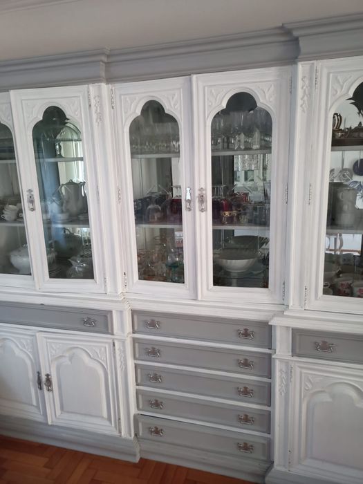 Conjunto móvel sala com espelho e mesa