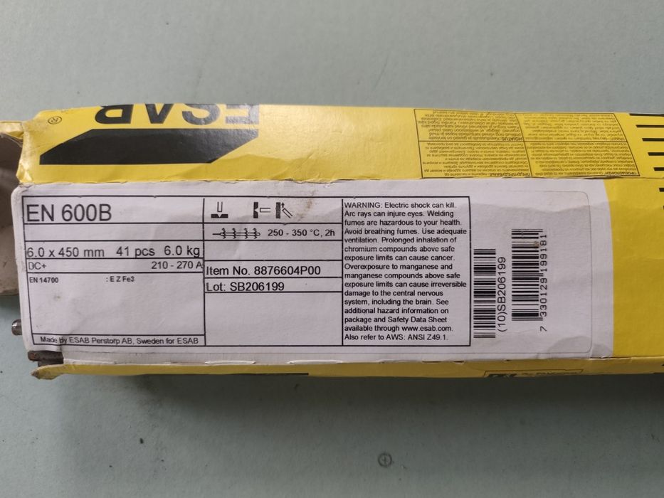Elektrody zasadowe do napawania ESAB EN-600B fi 6.0x450m EN 14700 - odpowiednik  OK WEARTRODE 55