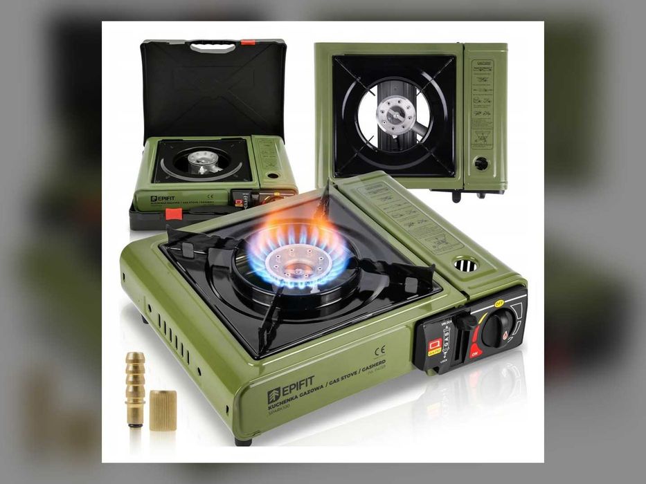 Kuchenka turystyczna gazowa SPARK100 2500W walizka adapter