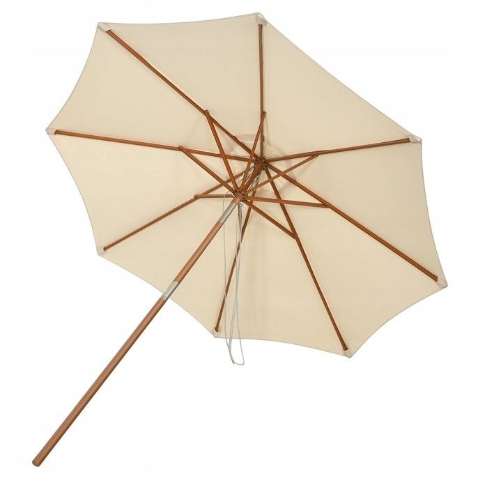 Parasol Ogrodowy 270cm Balkon Taras Drewniany Regulowany Beżowy