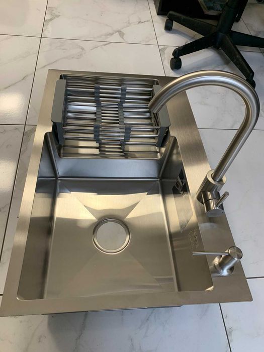 Кухонна мийка Kroner 7848 з дозатором і кошиком та краном 3.0/1.0 мм