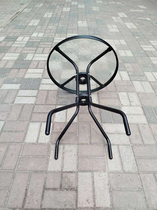 стіл садовий скляний, столик для сада балкона кафе. стол круглый 60 см