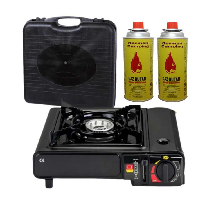 KUCHENKA TURYSTYCZNA gazowa przenośna + 2 SZTUKI KARTUSZ gaz walizka