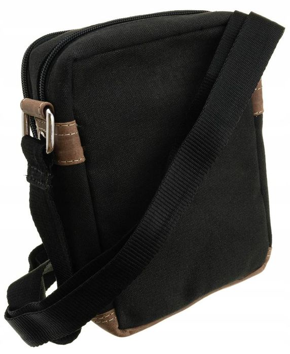 Listonoszka Męska ALWAYS WILD Mała Torba na Ramię Płótno Skóra 2Komory