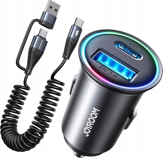 Szybka Ładowarka Samochodowa Usb Usb-C 60W Qc Pd 3.0 + Kabel Usb-C