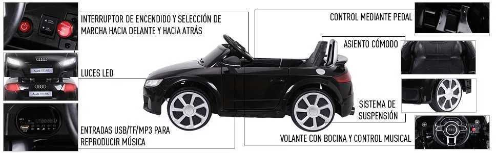 Carro elétrico Audi TT com certificado para crianças brinquedo NOVO