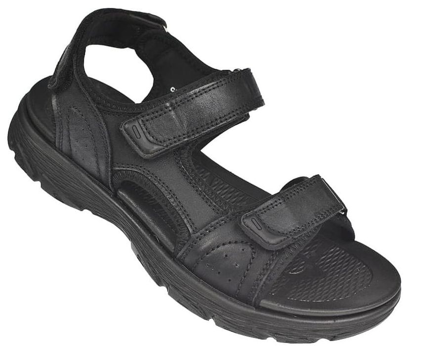 Sandały męskie paski skórzane na rzepy CY114/24 bk roz. 41