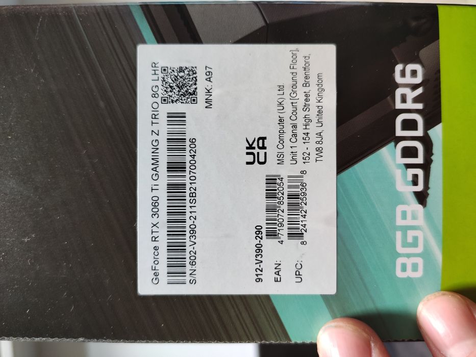 MSI RTX 3060 ti Gaming Z trio