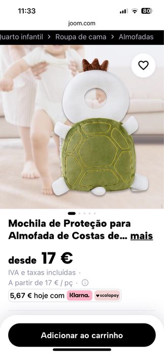 Protetor de costas e cabeça para bebé