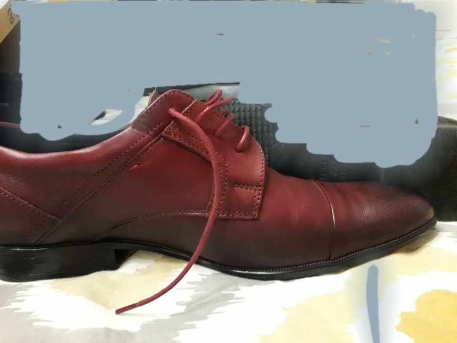 buty półbuty męskie chłopięce bordowe skórzane Nikol rozmiar 39/40